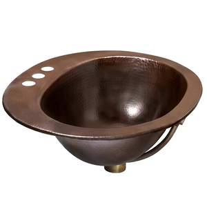 Élégant lavabo en cuivre martelé avec design vintage, élégant lavabo en métal pour salle de bain - Product Image 1