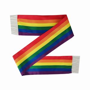 Пользовательский полиэфирный Радужный шарф атласная печать гей-Прайд <span class=keywords><strong>LGBT</strong></span> рекламный флаг шарф - Product Image 2