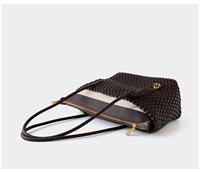 Bolso Tote Trenzado a Mano de Estilo Francés, Directo de Fábrica, para Uso Diario en la Oficina, de Gran Capacidad, para Mujer