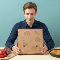 Boîte à pizza en carton ondulé personnalisée de 7 à 18 pouces, matériaux recyclés, laminage brillant, doublure en éponge pour aliments pour animaux, collations, chips de pommes de terre