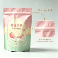 Sachet Doypack Scellé sur Trois Côtés pour Chips, Emballage Alimentaire en PE Imperméable avec Fermeture Zip Facile à Déchirer, Autoportant
