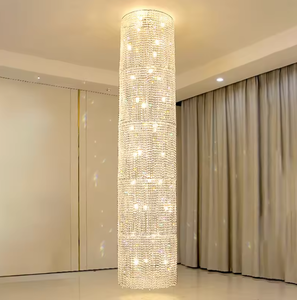 Zèle d'éclairage personnalisé pendentif lumières hôtel or grand plafond suspendu luxe moderne lustre en cristal - Product Image 1