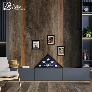 Cá nhân hoá 9.5x5 chân bằng gỗ chôn cất cờ hiển thị trường hợp treo Tường Mỹ Kỳ Cựu cờ trường hợp khung gỗ - Product Image 3