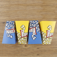 Boîte de Pop-corn jetable en papier, tasse bleue et jaune, sacs d'emballage de collation, décoration de fête d'anniversaire, fournitures Pop