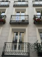 Schmiedeeisernes Geländer im französischen Design, antik getüncht, rostbeständig für Villa, Balkon, Treppe, Eingang – Marke Prima, 5 Jahre Garantie