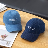 Gorra de béisbol Vintage de lavado ácido personalizada con bordado de algodón puro de mezclilla de lujo de Venta caliente