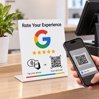 Support de table en acrylique pour avis clients – Carte NFC pour évaluer sans application – Idéal pour restaurants, cafés, hôtels, magasins
