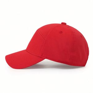 High Quality Custom Logo <b>Red</b> Baseball Cap Summer Quick Dry Fabric Sports Cap 7 Panel Baseball Cap Customize - Product Image 2