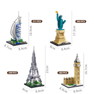 YILI Set di Costruzioni Educative Personalizzate, Modelli di Architetture Mondiali, Mini Set di Costruzioni in Plastica ABS, Giocattolo Fai-da-Te in Scala 1:12 - Product Image 4