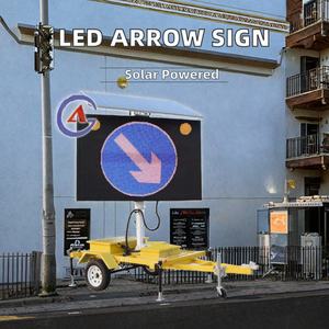Panneau LED couleur personnalisable à énergie solaire, vente en gros directe usine, pour signalisation VMS, pour remorques et camions, flèche de signalisation routière montée sur remorque - Product Image 2