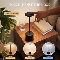 Lampe de table LED portable sans fil rechargeable à commande tactile et à intensité variable Lampe de table à piles Lampe de bureau extérieure pour restaurant