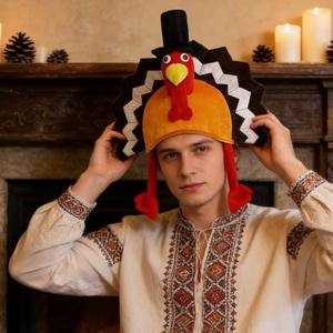 Accesorios de Decoración para Fiestas de Disfraces, Sombreros de Pavo de Peluche para el Día de Acción de Gracias, Sombreros de Disfraces Novedosos - Product Image 1