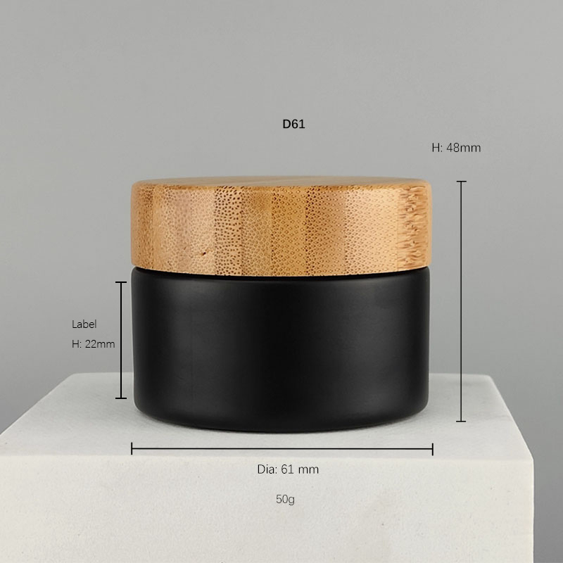frosted black jar with light color lid