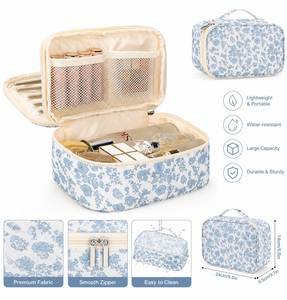 Custom Cosmetic Bag Travel <b>Makeup</b> Organizer Portable Toiletry Bag Large Capacity Beauty <b>Case</b> for Women Girls - Product Image 2