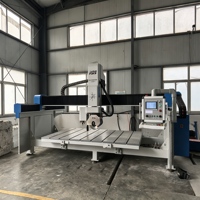Sierra de puente CNC compacta de 4 ejes con PLC y motor de rodamiento, máquina automática de corte de piedra de 1500 mm para mármol, granito y losas sinterizadas con bisel de 45 grados