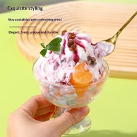 Dubbelwandige glazen ijsbeker met gedroogde bloemen, van borosilicaatglas, voor yoghurt, fruit, desserts, geschikt voor thuis en café.