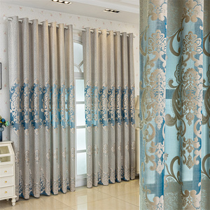 Tela de cortina Jacquard de diseño hueco de estilo europeo de lujo, tela de cortina de ventana de <span class=keywords><strong>Villa</strong></span> de dormitorio de sala de estar - Product Image 1