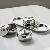 Premium RVS Thee- en Snackserveerset voor Thuis, Koffietafel, Snoep, Dessert, Droogfruit Schaal