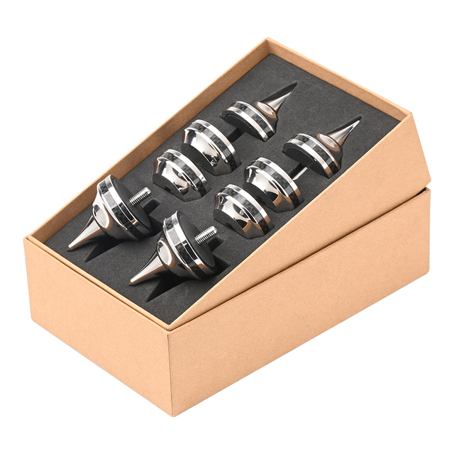 ATAUDIO Hifi Carbon Fiber Stainless Steel M6/M8 CE Certified Speaker Amplifier Adjustable Spike Stand Feet Shock Absorbers