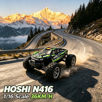 Voiture de course RC HOSHI N416 RTR avec télécommande 2,4 GHz, échelle 1/16, 2 batteries, moteur à balais, voiture de drift RC de qualité hobby, en stock aux États-Unis