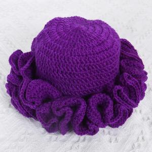 Hot Sale 2024 Winter Knitted Ruffle Brimmed Bucket Hat Crochet Ruffle Hat for Women Girls - Product Image 2