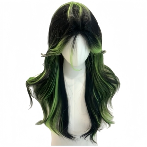 วิกผมสีดำไฮไลท์เขียว วิกผมลอนใหญ่สำหรับผู้หญิง วิกเต็มศีรษะ สีดำไฮไลท์เขียว สีพิเศษ โลลิต้า <span class=keywords><strong>ผม</strong></span><span class=keywords><strong>ยาว</strong></span>หยิกสำหรับผู้หญิง - Product Image 2