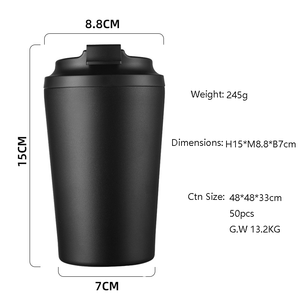 Tazas de viaje personalizadas de acero inoxidable de 12 oz (380 ml), tazas de café de doble pared con aislamiento al vacío, mayoristas de tazas de viaje de acero inoxidable. - Product Image 2