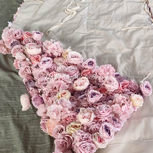 Pared de flores rosas personalizada de fábrica 1x1 Pared de flores rosas de seda de alta calidad de 8x8 pies - Product Image 6