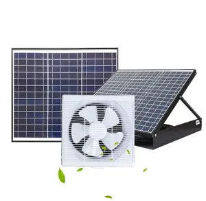 Ventilador de escape com bateria, zero custo impermeável motor solar poderoso parede montado ventilador de escape de ar quente com bateria