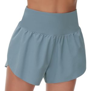 FOXA Pantalones cortos para correr de cintura alta para mujer con forro de malla y bolsillo con cremallera, pantalones cortos transpirables de secado rápido para entrenamiento - Product Image 3