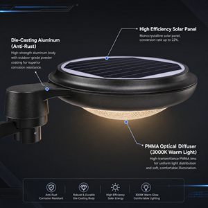 Lampadaires solaires LED modernes IP65 personnalisés en usine pour parcs, cours, routes, villas, pelouses, éclairage de décoration paysagère - Product Image 4