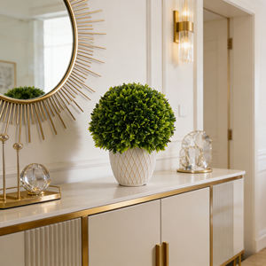 Groothandel in kunstmatige mini-pottenplanten met realistische aarde en potafwerking - Product Image 6