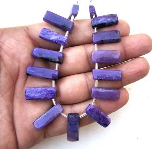 Gema de Charoite Natural, 15 piezas, cuentas de forma rectangular lisa, fabricante al por mayor, alta calidad, 2022 - Product Image 2