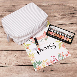 Nouveau sac de maquillage fil à bulles rayé Portable trousse de toilette grande capacité <span class=keywords><strong>week</strong></span>-<span class=keywords><strong>end</strong></span> voyage sac de rangement - Product Image 4
