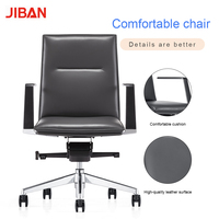 Chaise de bureau exécutive moderne en cuir, réglable en hauteur, pivotante, inclinable, accoudoirs fixes, roulettes silencieuses, pour la maison et l'atelier