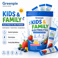 Greenpie Kids Family Electrolyte Stick Pack, hydratation douce, complément alimentaire, bien-être quotidien, mélange de poudre d'électrolytes
