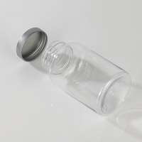 Bouteille en PET de 250 ml sans BPA, de qualité alimentaire, pour capsules et compléments alimentaires, avec couvercle en fer blanc