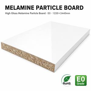 Tablero de Partículas Recubierto de Melamina Multiusos, Tablero de <span class=keywords><strong>Aglomerado</strong></span> Plano y Estable para Librerías, Estantes de Almacenamiento y Base para Tablas de Cortar de Uso Ligero - Product Image 1
