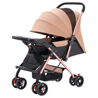 Poussette Bébé en Lin Pliable et Portable avec Poussette Détachable E3 Âges et Plateau Repas - Vente Directe Usine