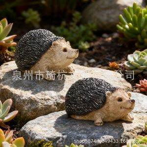 Hedgehog Figurines Resin Craft Lifelike Garden Home Decoration Outdoor Courtyard Decorative Animal <b>Statues</b> - Product Image 2