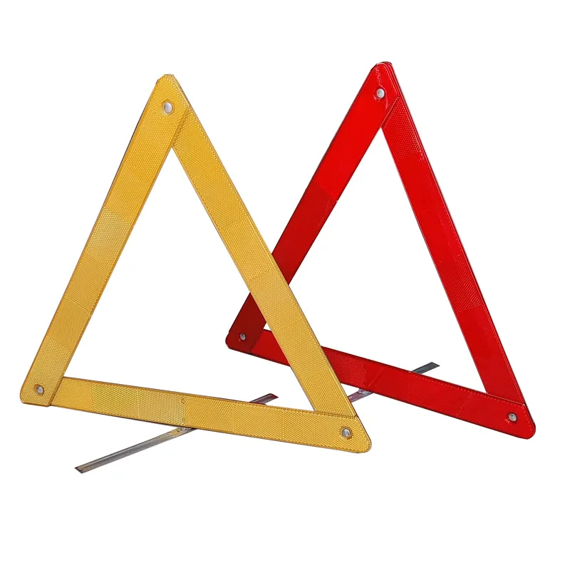 2pcs Pack Blue Case Reflective RED and YELLOW Color Reflector Car Warning Triangle