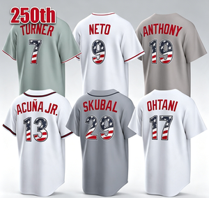 1776-2026 Jubiläums-American-Football-Trikot Genäht 100% Polyester Zach Neto Roman Anthony Ronald Acuna Jr Shohei Ohtani - Product Image 1