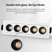 Spot LED linéaire COB encastré durable 20W 30W personnalisable et dimmable, grille moderne en aluminium léger anti-éblouissement pour le commerce de détail