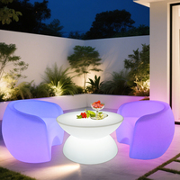 Table basse LED d'extérieur rechargeable avec télécommande, changeant de couleur, étanche, pour patio, mobilier de parc, hôtel, supermarché