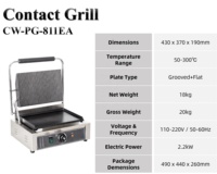 Grill électrique professionnel à sandwichs et paninis, plaques rainurées et plates, équipement de restauration, en promotion