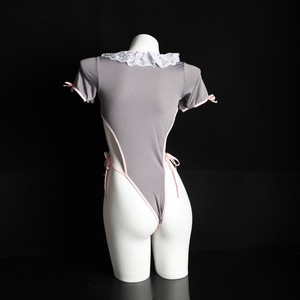 Costume de Fille Lapin Mignonne Gris avec Dentelle et Volants, Lingerie Sexy pour Femme, Uniforme de Jeu de Rôle - Product Image 2