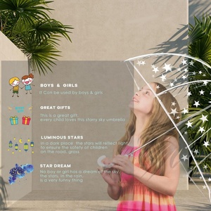 Kids Clear and Transparent <b>Umbrella</b> with an Easy Grip Handle Dome Bubble <b>Umbrella</b> Windproof for Kids <b>Boys</b> - Product Image 6