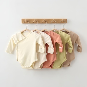 Mameluco Kimono de Manga Larga para Bebé, 100% Algodón, con Broches Laterales y Puños con Manoplas, para Recién <span class=keywords><strong>Nacidos</strong></span> de 0 a 12 Meses, Uso Diario - Product Image 2