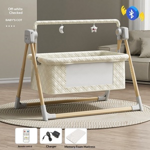 Cuna Eléctrica Multifuncional para Bebé, Plegable, de Tela de Felpa, Horizontal, Silla Mecedora, Cesta para Dormir Inteligente y Relajante para Recién Nacidos - Product Image 6