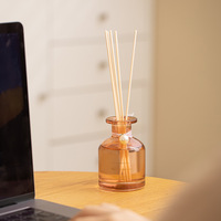 Diffuseur de parfum artisanal sans flamme, écologique, avec bouteille en verre et design ambré pour la décoration intérieure